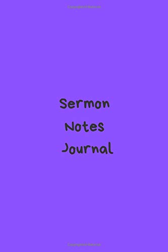 Sermon Notes Journal: With Scriptures - A Christian Notebook To Record Bible Study Notes - More than 100 Pages - Purple Cover