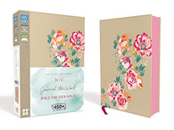 NIV. Journal the Word Bible for Teen Girls. Leathersoft over Board. Gold/Floral. Red Letter Edition: Includes Over 450 Journaling Prompts!