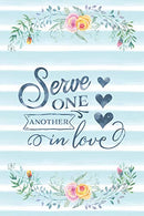 Serve One Another In Love: Notebook with Christian Bible Verse Quote Cover - Blank College Ruled Lines (Scripture Journals for Church & Sermon N
