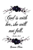 Psalm 46:5 God Is With Her: Purple Floral 6x9 Sermon Notes Book. Ladies Church Notebook. Christian Gift Journals For Women And Girls. Bible Study Gu