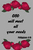 God will meet all your needs | Philippians 4:19: Notebook with a Floral Cover with Bible Verse to use as Notebook | Planner | Journal - 120 pages bl