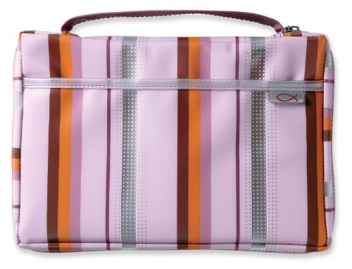 Pink Lavender Sassy Stripes LG Book and Bible Cover