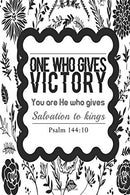 Psalm 144:10 One Who Gives Victory: Bible Verse Quote Cover Composition Medium Christian Gift Journal Notebook To Write In. For Sermon Notes. ... Pa