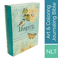 Tyndale NLT Inspire Bible (Large Print. Hardcover. Tranquil Blue): Journaling and Coloring Bible – Over 400 Scripture Illustrations to Color.