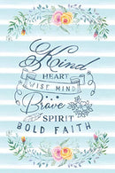 Kind Heart Wise Mind Brave Spirit Bold Faith: Notebook with Christian Bible Verse Quote Cover - Blank College Ruled Lines (Scripture Journals for Ch