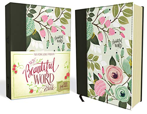 NKJV. Beautiful Word Bible. Cloth over Board. Multi-color Floral. Red Letter Edition: 500 Full-Color Illustrated Verses