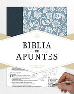 RVR 1960 Biblia de apuntes - Azul - Piel genuina y tela impresa (Spanish Edition)