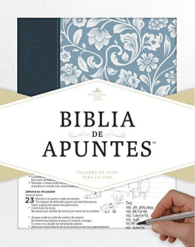 RVR 1960 Biblia de apuntes - Azul - Piel genuina y tela impresa (Spanish Edition)