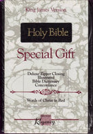 Holy Bible King James Version Special Gift (174Z  Black Leather. Zipper)
