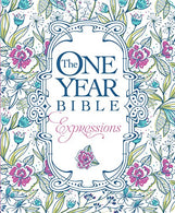 The One Year Bible Expressions (Softcover. Blue Flowers)