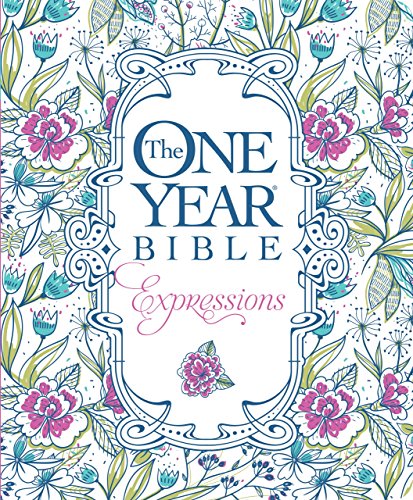 The One Year Bible Expressions (Softcover. Blue Flowers)